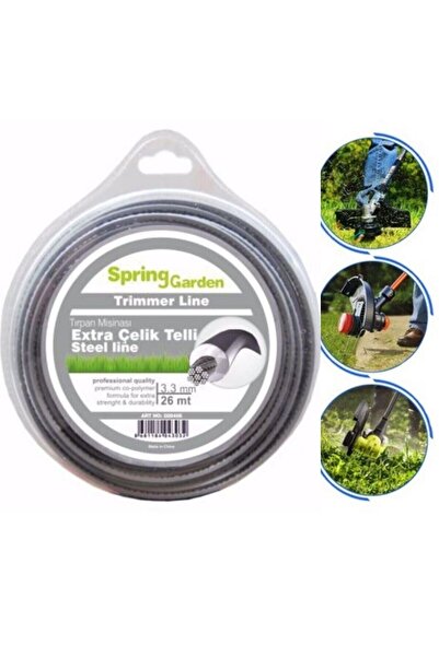 KL HOME Bahçe Ot Tırpan Misinası 3.3 mm / Extra Çelik Telli