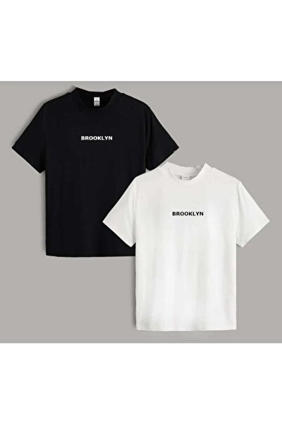 Derays تيشيرتات مزدوجة كبيرة الحجم للجنسين مطبوعة بطبعات بروكلي