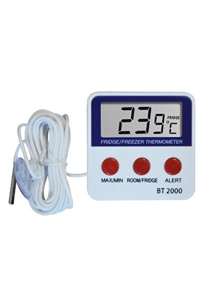 Sevgift ST-2000 Alarmlı ve Mıknatıslı Buzdolabı Termometresi Kablolu