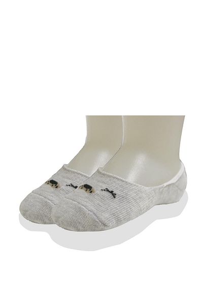 Bibaby Cute Face Men's Ballerina Socks 2 Pack 68353 Gray White Gray White-0-6 Months