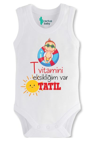 CACTUS COLLECTION Cactus BABY EMPRY FUNNY T VITAMIN WRITTEN BODY Cotton White...