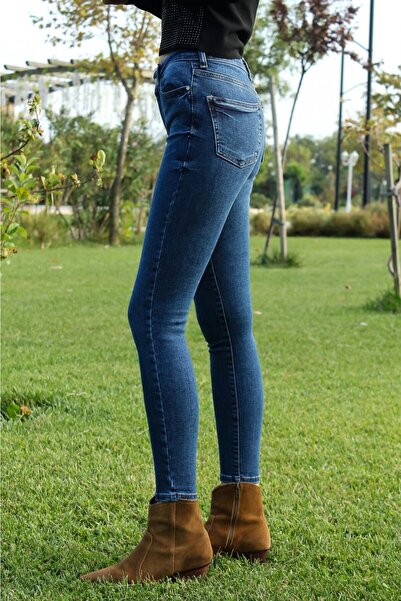 Lixera Темно-сині джинси-скінні з еластичною вставкою та вузькими штанинами