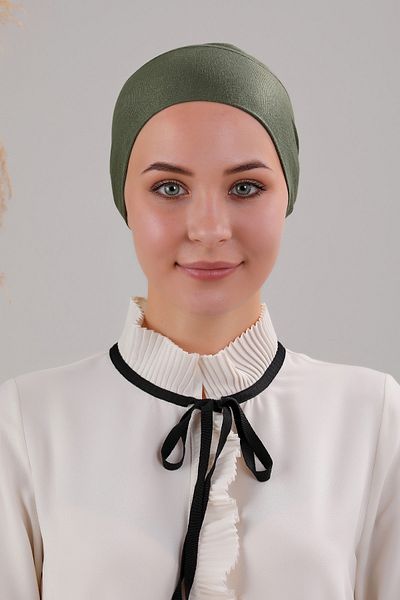 Melodi Scarf Hijab Lace-Up Viscose Lycra Bonnet Khaki