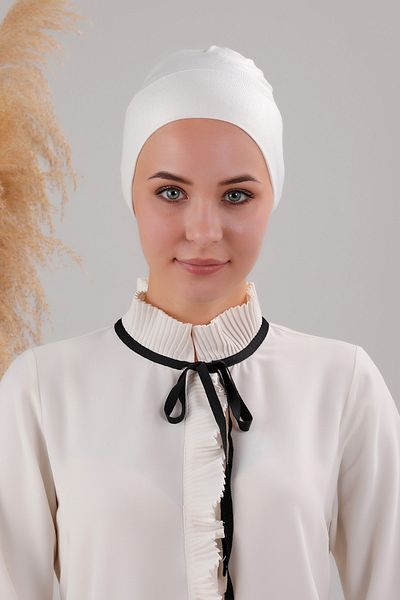 Melodi Scarf Hijab Lace-Up Viscose Lycra Bone Ecru