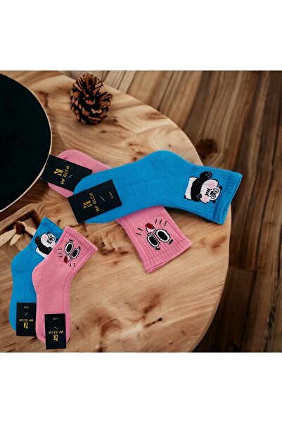 NF GLCN جوارب أطفال مكونة من قطعتين مع منشفة إيموجي