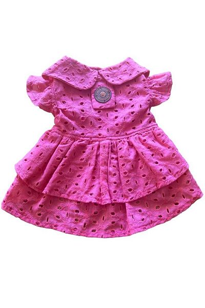 Bi Dolap Ponçik Pink Scallop Fabric Cat Dog Clothes & Dress