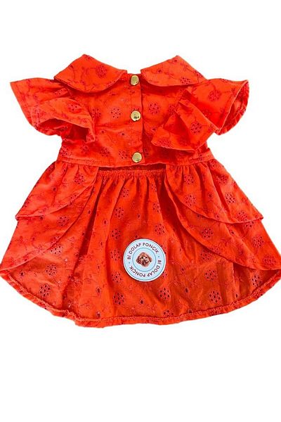 Bi Dolap Ponçik Pomegranate Scallop Fabric Cat Dog Clothes & Dress