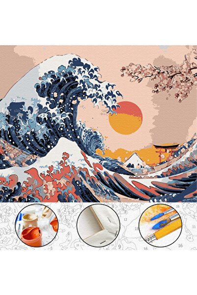 abbara Sayılarla Boyama Hobi Seti Çerçeveli Numaralı Tuval Fırça Boya Dahil Kasnaklı 40x50 Cm