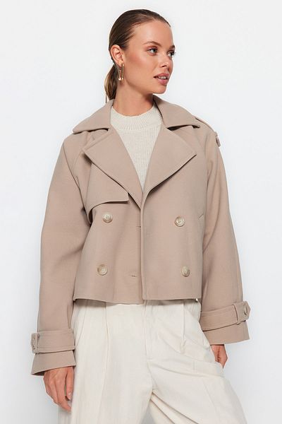 Trendyol Collection Norkový kabát se širokým střihem Crop TWOAW24KB00026