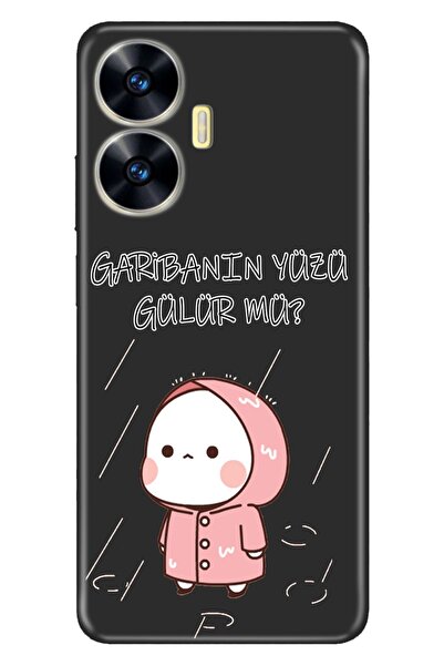 realme C55 Kılıf Silikon Desenli Resimli UV Kapak Garibanın Yüzü Gülür Mü