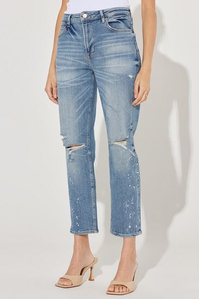 Lee Carol Cropped Straight Fit Stretch-Jeans mit hoher Taille