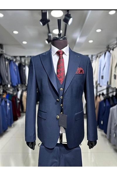 MASSARO Slim Fit Vest Suit