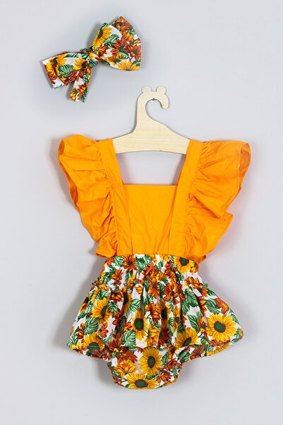 ADABEBEK Bandanalı Fırfırlı Bodrum Papatyası Salopet Tulum