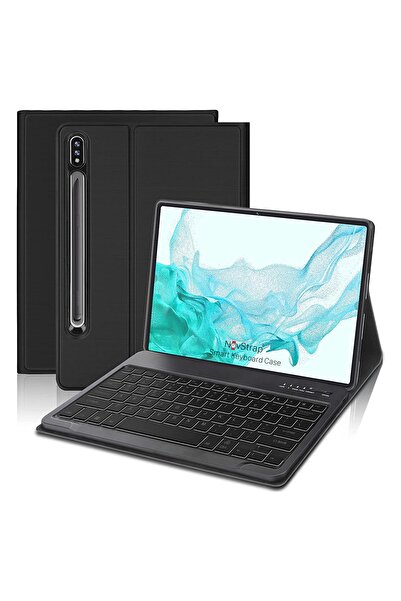 NovStrap Samsung Galaxy Tab S7 Fe / S7 Plus / S8 Plus 12.4" X800 T730 T970 Bluetooth Klavyeli Kılıf