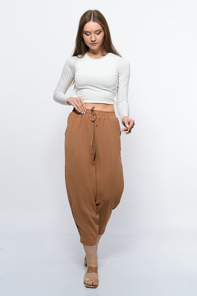 SWEAT FAST Pantaloni de damă cu talie înaltă, subțiri, de vară, casual, din bumbac, cu talie elastică, până la gleznă