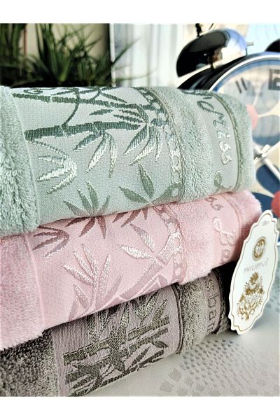 Z&N STYLE SUPER LUXURY MISS BAMBOO 50X90CM. EXPORTED HAND&FACE TOWEL SET OF 3 CONTAINS 70% BAMBOO FIBER