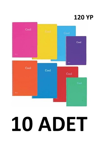 KESKİN COLOR 10 bucăți caiet A4 Cool Spiral cu 120 de coli