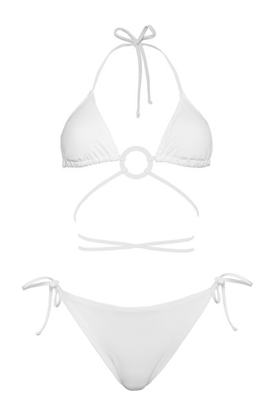 Transacoustic Costum de bikini triunghi brazilian cu inel personalizat cu det...