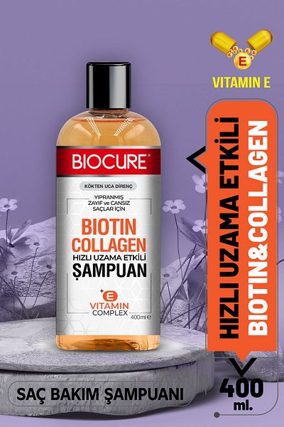 Biocure شامبو العناية المركب بالتوت والبيوتين والكولاجين + الخل والشعر