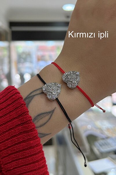 Erer Gümüş Gümüş Kalpli Taşlı Bileklik Dlp56e23
