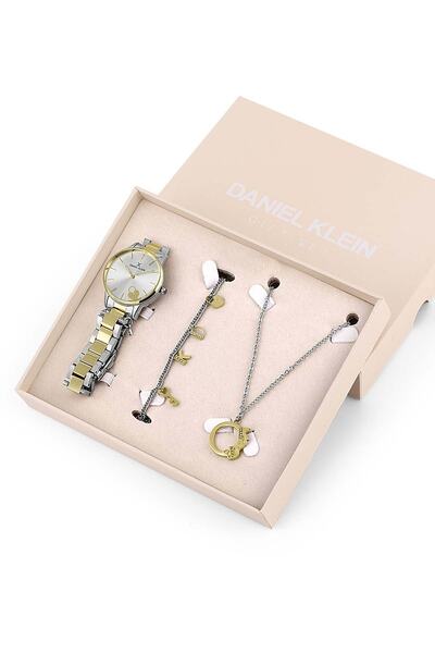 Daniel Klein Kadın Kol Saati Çelik Künye Kolye Set