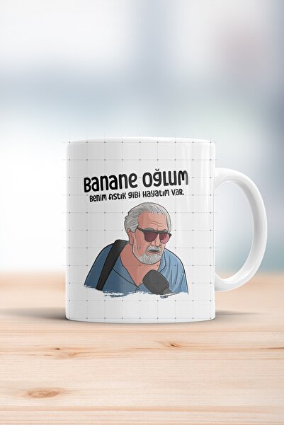 WixelArt Banane Oğlum Benim Fıstık Gibi Hayatım Var Kupa Bardak