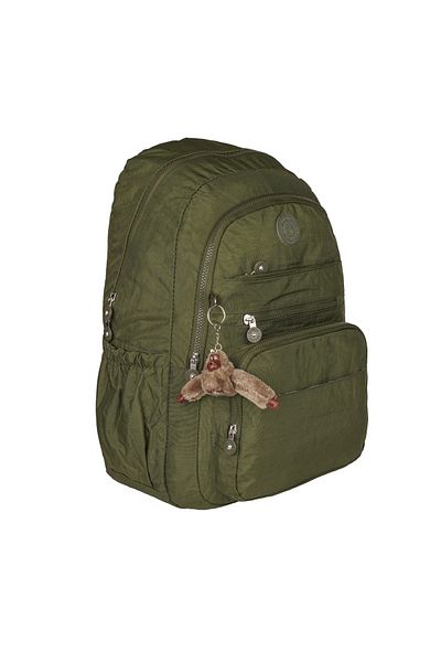 FATELLA MONKEY DETAILED MULTIPLE COMPARTMENT Crinkle Waterproof Fabric Large Size Unisex School Backpack and Travel Bag
