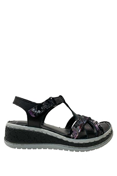 Tuğba Ortopedi 1557 Ορθοπεδικά 100% γνήσιο δέρμα για κορίτσια μαύρα σανδάλια