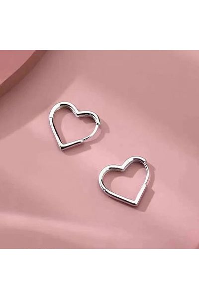 Köstebek Stainless Steel 2-Piece Heart Earrings