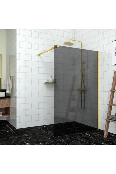TEKNO DUŞ DUŞAKABİN TEKNE VE KÜVET SİSTEMLERİ GOLD TETRA 6MM FÜME CAM SEPERAT...