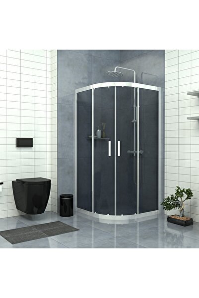 TEKNO DUŞ DUŞAKABİN TEKNE VE KÜVET SİSTEMLERİ SİLVER ORİON 6mm Füme Cam Oval ...