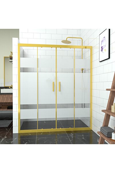 TEKNO DUŞ DUŞAKABİN TEKNE VE KÜVET SİSTEMLERİ GOLD CASTOR 6mm Kumlamalı Cam 2...