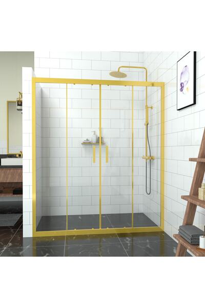 TEKNO DUŞ DUŞAKABİN TEKNE VE KÜVET SİSTEMLERİ GOLD CASTOR 6mm Şeffaf Cam Orta...
