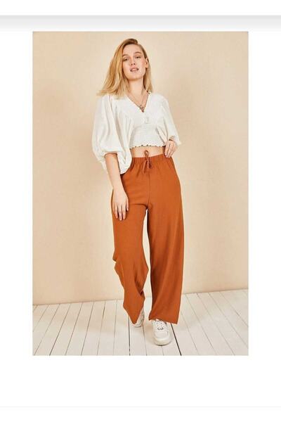 Yakalaa بنطلون نسائي صيفي فضفاض بخصر مرن وواسع الساق من Aerobin