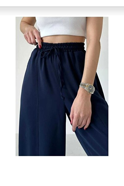Yakalaa Kadın Beli Lastikli Bol Paça Salaş Yazlık Pantolon aerobin