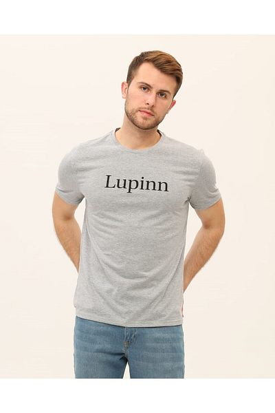 Kübra Tekstil Printed Gray Men's T-shirt