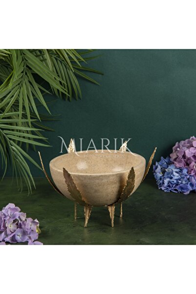 MIARIK DESIGN & DEKORASYON DEKORATIF YAPRAK TUY AYAKLI MERMER KASE