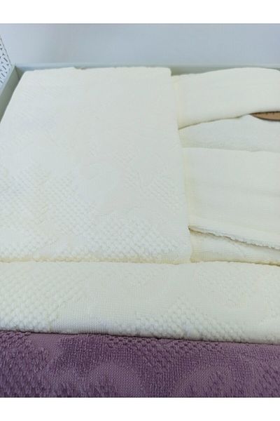 Özdilek Curve Οικογενειακό Σετ Μπουρνούζι - Cream Plum