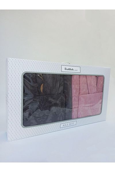 Özdilek Curve Οικογενειακό Σετ Μπουρνούζι - Anthracite Pink