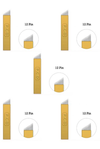 iğnem Set de 5 ace de microblading Pcd galben auriu cu 12 pini