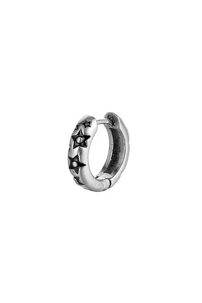 Viking Star Embroidered Ring Proof 316L Stainless & Tarnish Stainless Steel Unisex Earrings