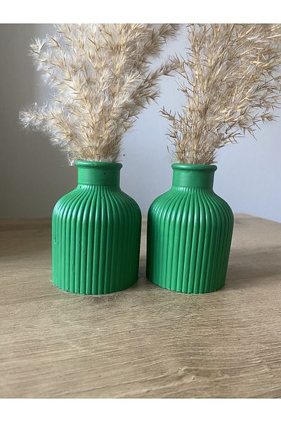 Hepsi Moda Scandinavian Decorative Concrete Vase - Pampas 10cm Trinket 2-Piece Shipping Very Stylish