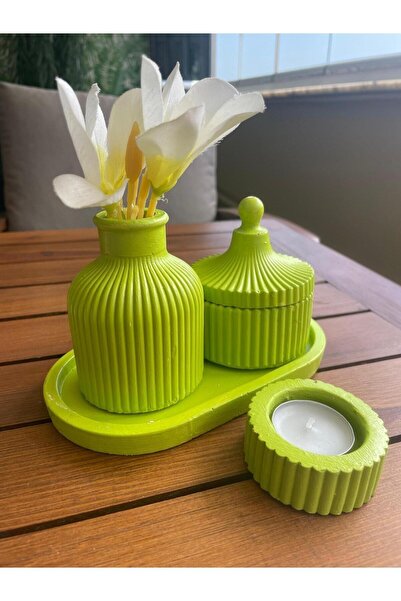 Hepsi Moda Dekoratif , Mum, Saksı Ve Takı Tabağı, Mumluk, Organizer Tabak, Kase, Vazo Set 5 Parça