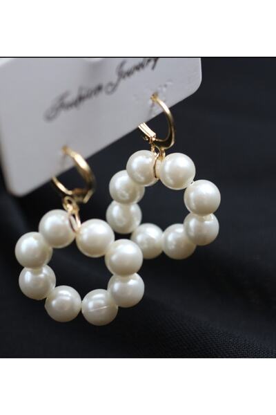 monalisatoka Kadın Inci Detaylı Gold Küpe