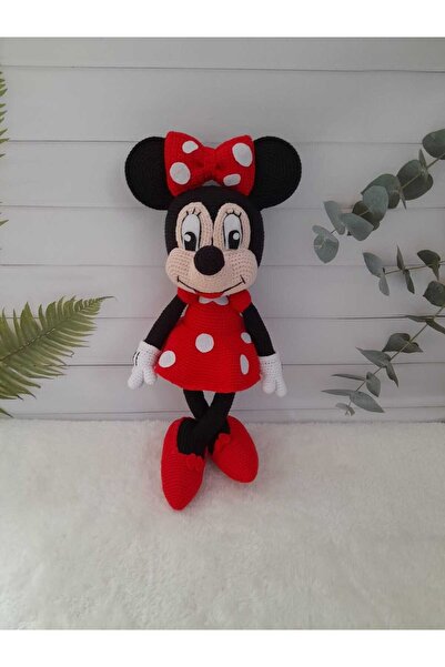 Jaju Baby Kırmızı Minnie Mouse Kız Amigurumi Oyuncak 36 cm