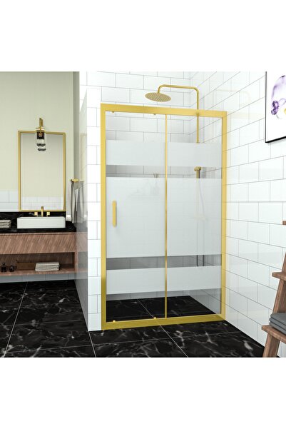 TEKNO DUŞ DUŞAKABİN TEKNE VE KÜVET SİSTEMLERİ GOLD CAPELLO 6mm Kumlama Cam 1 Sabit 1 Sürgü İki Duvar Arası Duşakabin