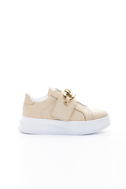 Valmenti Pantofi sport Fausta de damă, bej, din piele naturală