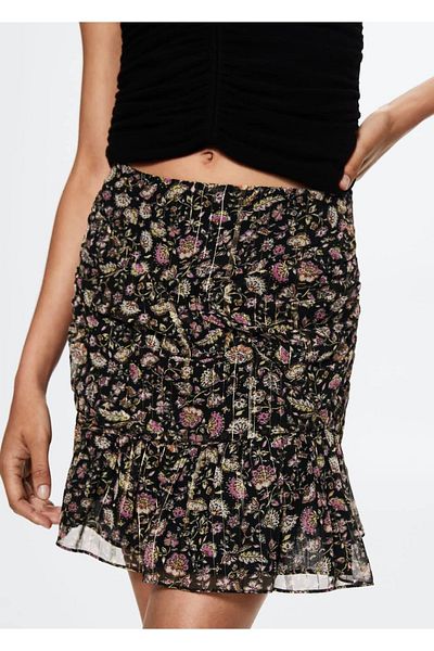 MANGO Woman Frilly Lurex Skirt