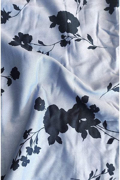 CollessiaHome Cearșaf de pat cu model floral, 100% bumbac, 100% bumbac, albastru, 100x200 cm