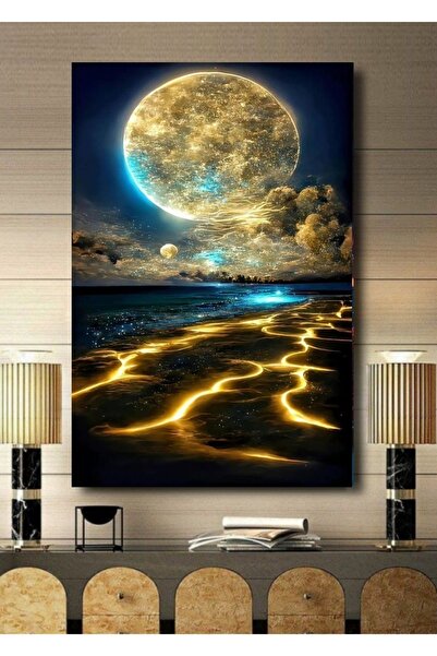 ALAMODECOR 3 Boyutlu Tropikal Doğa Manzara Temalı Kanvas Tablo